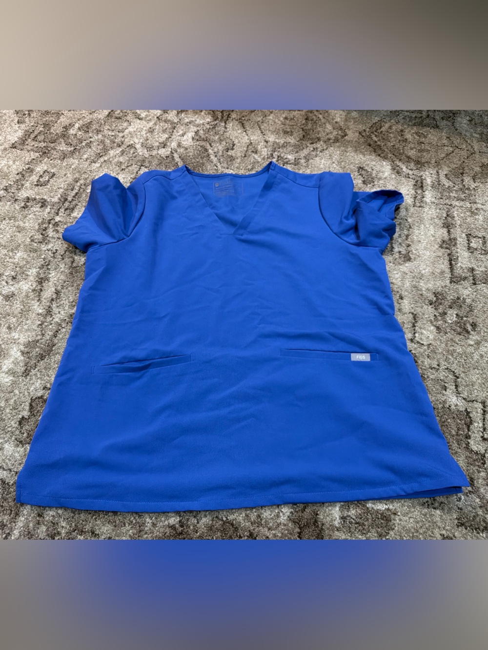 Figs Blue Short-Sleeve Top